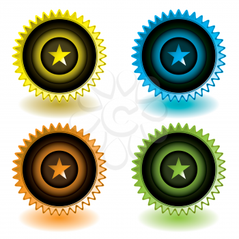 Royalty Free Clipart Image of Icons With Stars