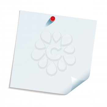 Royalty Free Clipart Image of a Sticky Note and Pin