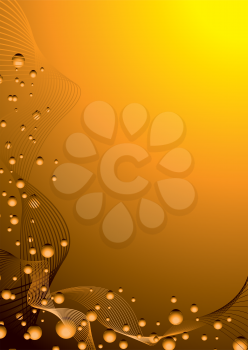 Royalty Free Clipart Image of an Orange Background With Bubbles