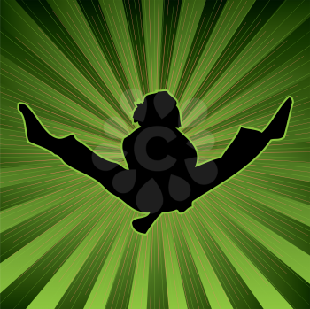 Royalty Free Clipart Image of a Person Leaping