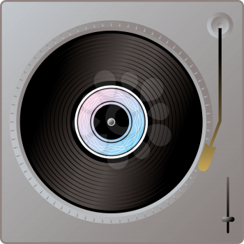 Royalty Free Clipart Image of a Turntable and Record