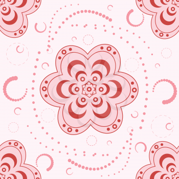 Royalty Free Clipart Image of a Retro Design in Pink and Red