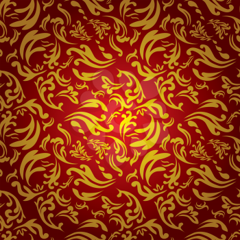 Royalty Free Clipart Image of a Red and Gold Background