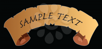 Royalty Free Clipart Image of a Scroll With Space for Sample Text