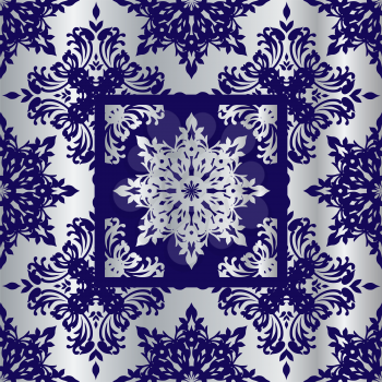 Royalty Free Clipart Image of a Silver and Blue Background