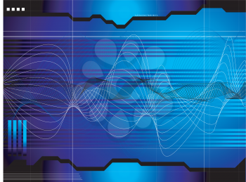 Royalty Free Clipart Image of a Background With Lines and Waves