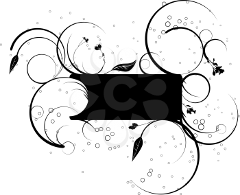 Royalty Free Clipart Image of a Black and White Flourish
