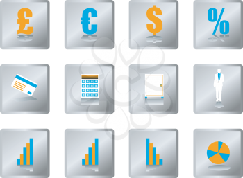 Royalty Free Clipart Image of 12 Business and Finance Icons