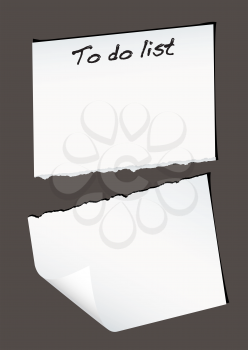 Royalty Free Clipart Image of a Torn To Do List
