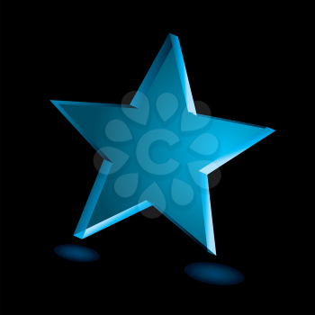 Royalty Free Clipart Image of a Blue Star on Back