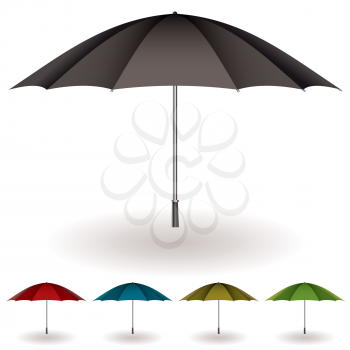 Royalty Free Clipart Image of a Set of Umbrellas