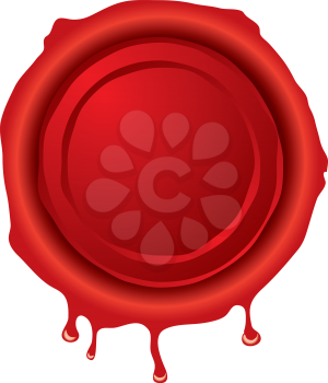 Royalty Free Clipart Image of a Dripping Wax Seal