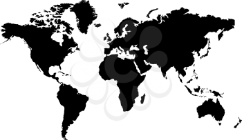 Royalty Free Clipart Image of a Black Map on White