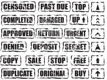 Royalty Free Clipart Image of a Set of Stamps