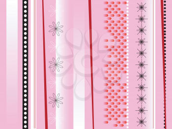 Royalty Free Clipart Image of a Pink Background With Vertical Patterns