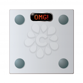 Transparent Glass bathroom scales with omg word on face