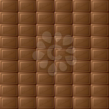 Seamless milk chocolate background with blocks of tasty sweets