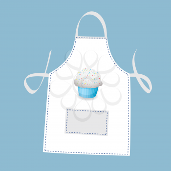 Small cupcake apron concept with blue background