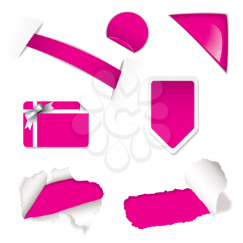 Royalty Free Clipart Image of Pink Tags