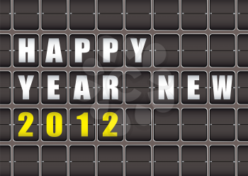 Happy New Year railway ticker board