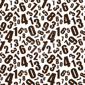 Simple black and white numbers seamless background pattern