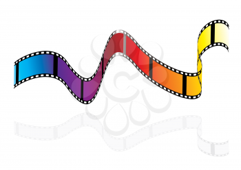 Brightly colours camera film strip with rainbow colours