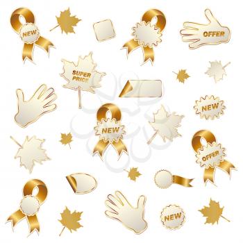 Royalty Free Clipart Image of a Commercial Gold Labels