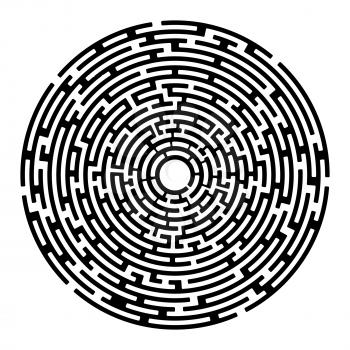 Royalty Free Clipart Image of a Round Maze