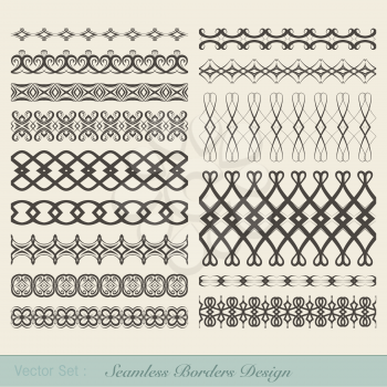 Set of fifteen decorative borders for decorations.