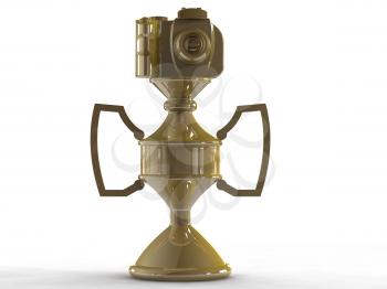 Royalty Free Clipart Image of a Gold Camera Trophy