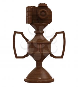 Royalty Free Clipart Image of a Camera Trophy
