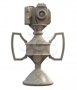 Royalty Free Clipart Image of an Oak Camera Trophy