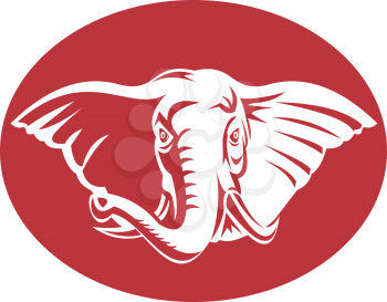Royalty Free Clipart Image of an Elephant's Head