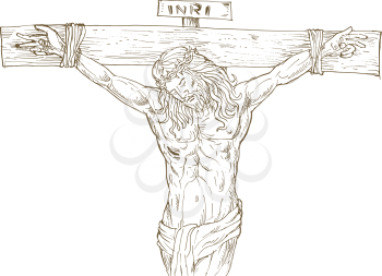 Royalty Free Clipart Image of a Christ on the Cross