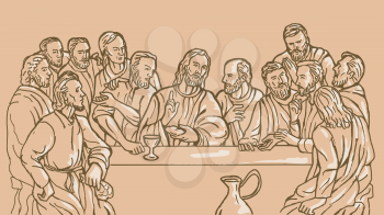 Royalty Free Clipart Image of The Last Supper