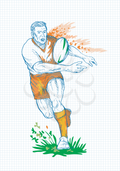 Royalty Free Clipart Image of a Rugby Player