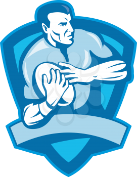 Royalty Free Clipart Image of a Rugby Shield