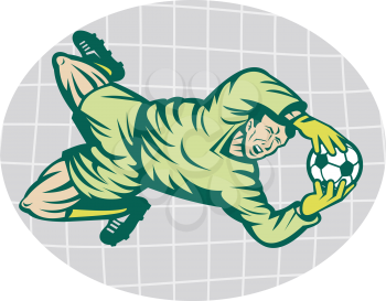 Royalty Free Clipart Image of a Soccer Goalie