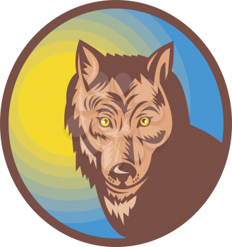 Royalty Free Clipart Image of a Wolf's Head