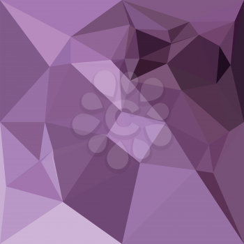 Low polygon style illustration of an african violet abstract geometric background.