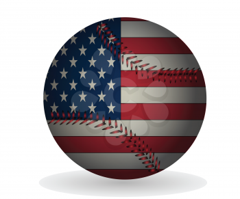 Royalty Free Clipart Image of a Baseball With an American Flag