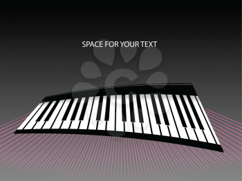 Royalty Free Clipart Image of a Background With a Piano Keyboard