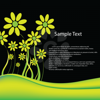 Royalty Free Clipart Image of a Background With Flowers and Space for Text
