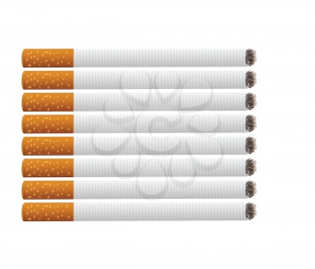 Royalty Free Clipart Image of a Set of Cigarettes