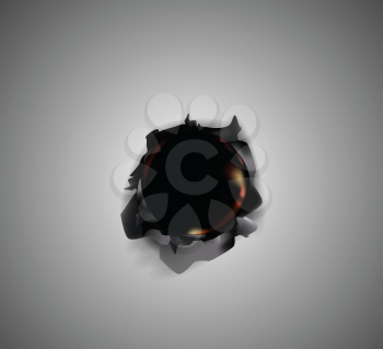 Royalty Free Clipart Image of a Bullet Hole