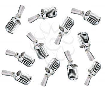 Royalty Free Clipart Image of Retro Microphones