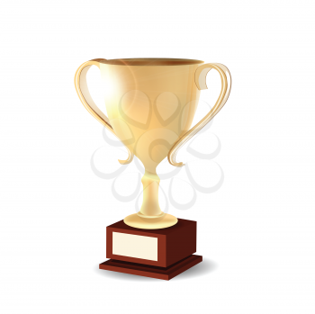Golden Trophy Isolated on White 