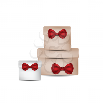 Illustration of gift box with red bow 
