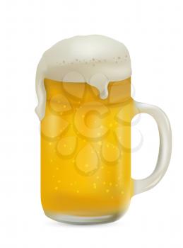 Realistic Pint of Beer Isolated on white Background