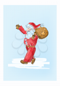  Illustration of cartoon Santa Claus sketch 